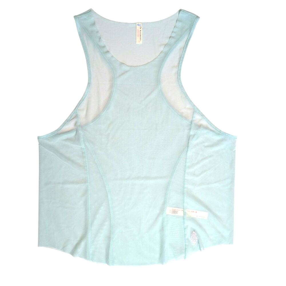 Free People FP Movement Blue Mesh Racerback Crop Workout Tank Top Women Size L